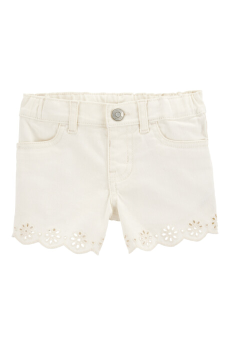 Short de algodón, dobladillo con ojales Short de algodón, dobladillo con ojales