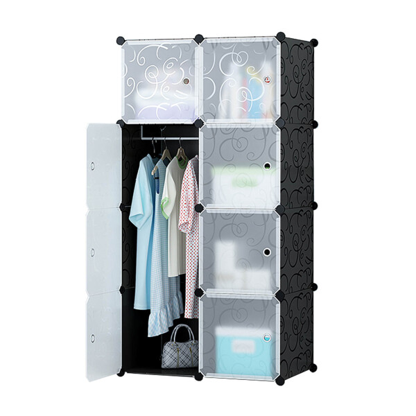 Ropero Armario Placard IMBACK IBK-PLC011 | Modular con 3 Pisos y Puertas, Compacto, Resistente y Moderno Negro Ropero Armario Placard IMBACK IBK-PLC011 | Modular con 3 Pisos y Puertas, Compacto, Resistente y Moderno Negro