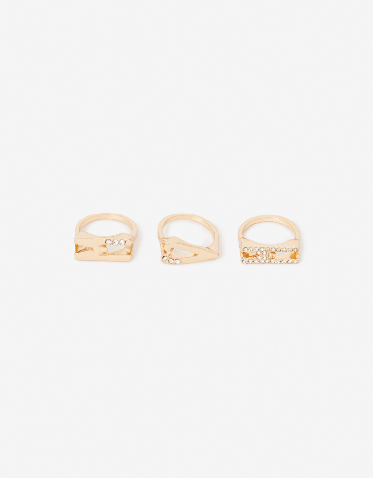 Sets Anillos Día de la Madre Set De Anillos Iniciales Día De La Madre - Dorado