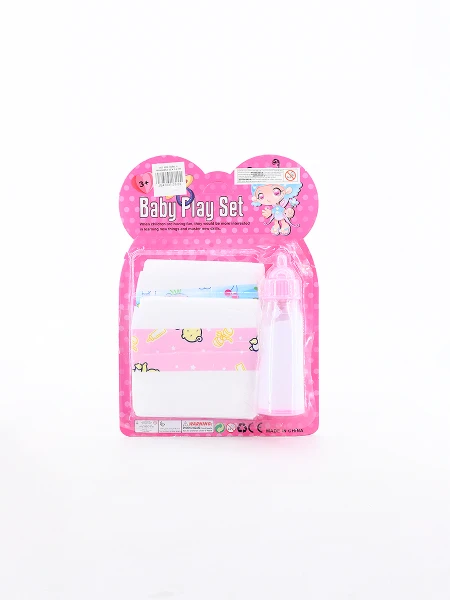 ACCESORIOS BEBE PAÑAL Y MAMADERA ROSADO