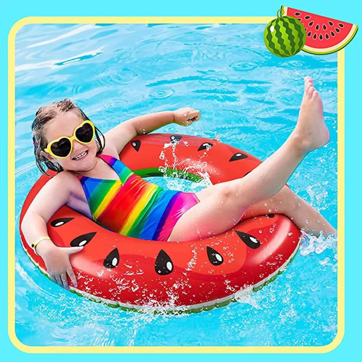 Flotador Inflable Piscina 90cm – Anillo Frutas Multicolor 