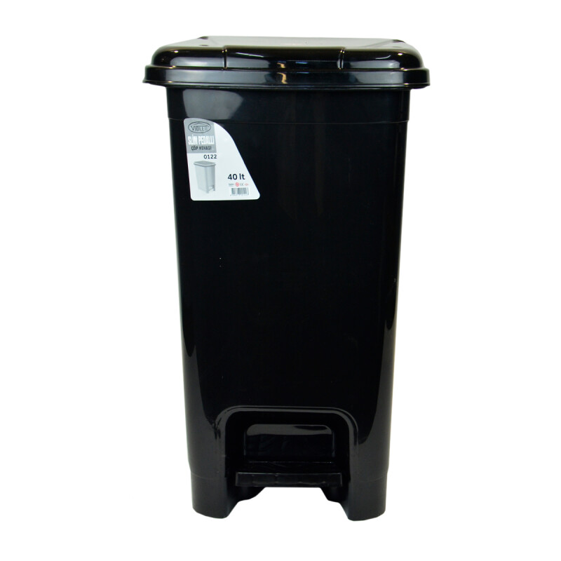 Tarro de residuos 40L con pedal NEGRO