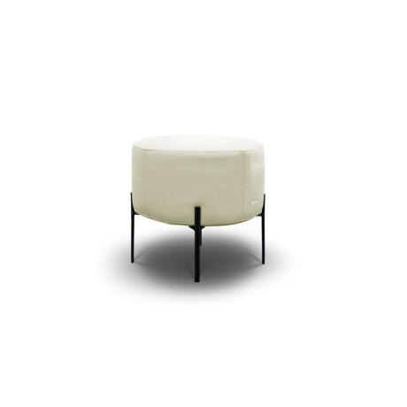 Puff 100% Cuero Mia Beige