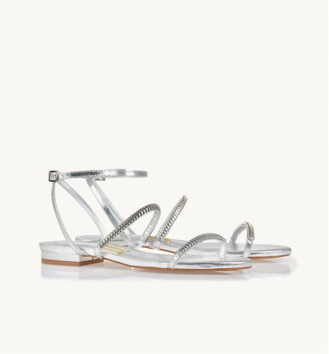 Sandalia Flat metalizada - Plateado 