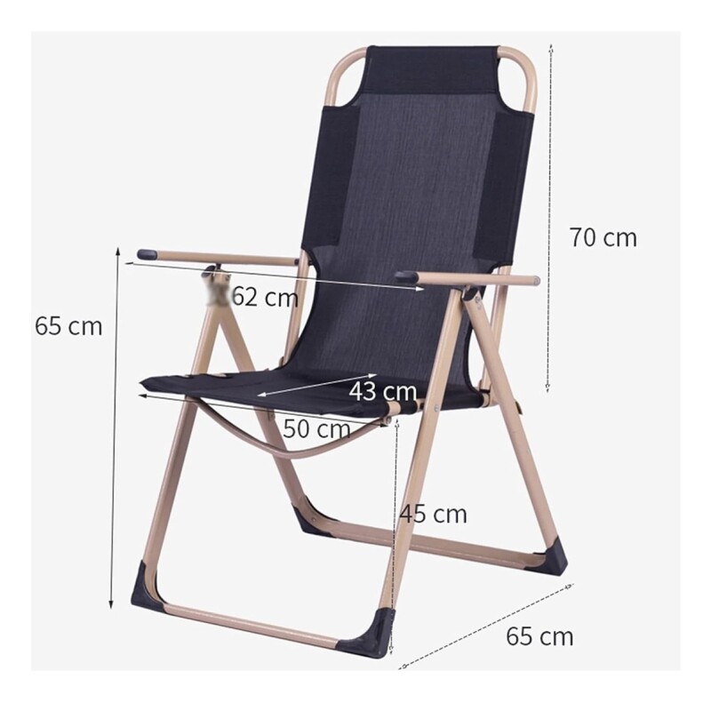 Silla Plegable Reclinable Almohadón Computadora-jardín-hogar Negro Lisa Silla Plegable Reclinable Almohadón Computadora-jardín-hogar Negro Lisa