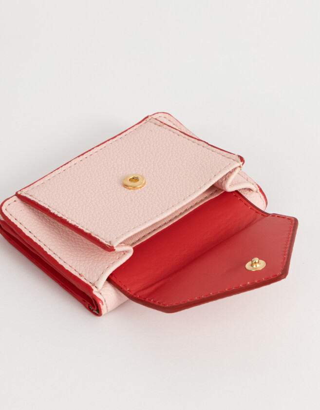 Billetera Romántico Billetera Solapa Corazón - Rosa Claro