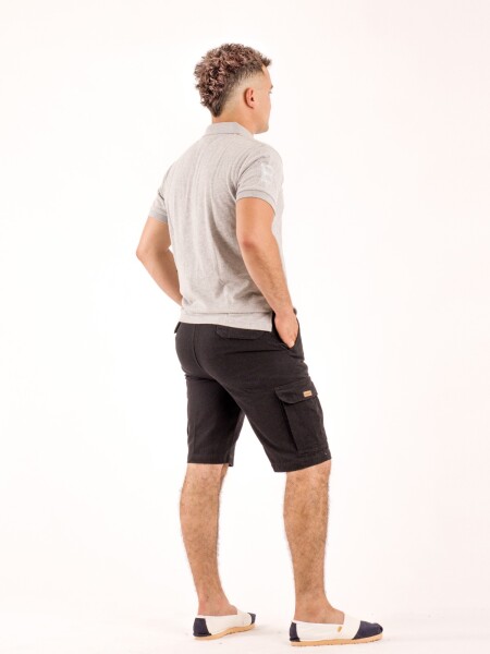 Bermuda Cargo con Spandex Extra Negra