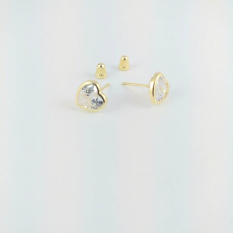 Caravanas de oro 10 Ktes, con circonia. Caravanas de oro 10 Ktes, con circonia.