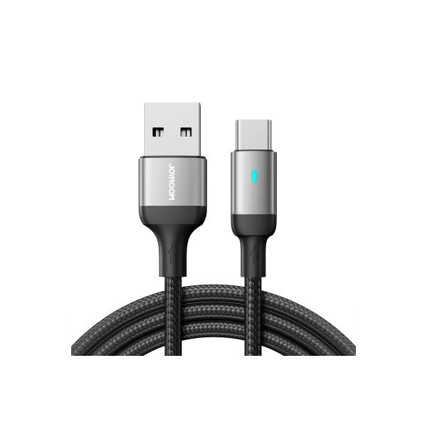 Cable trenzado Joyroom USB-A a USB-C 1.2 metros color negro Cable Trenzado Joyroom Usb-a A Usb-c 1.2 Metros Color Negro