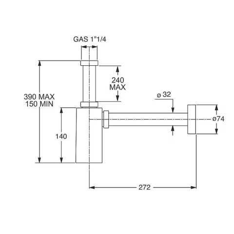 Sifón Piquadrato 1"¼ SC.250 PRO Sifón Piquadrato 1"¼ Sc.250 Pro