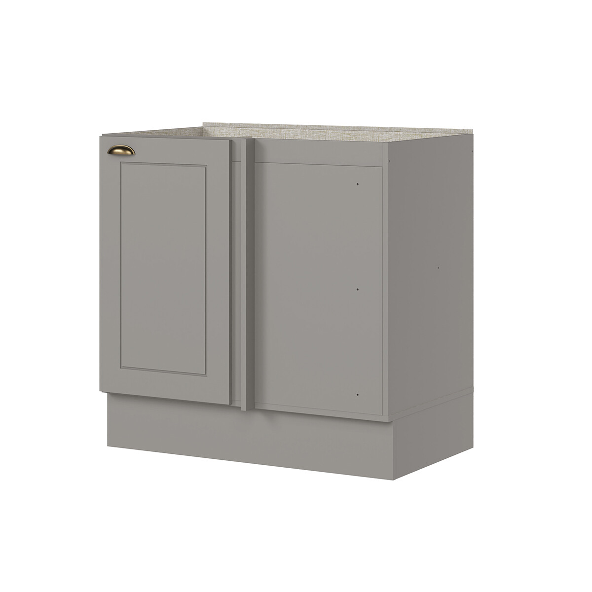 BAJO MESADA ESQUINERO ARMARIO 2 PUERTAS - LÍNEA AMERICANA - GRIS 