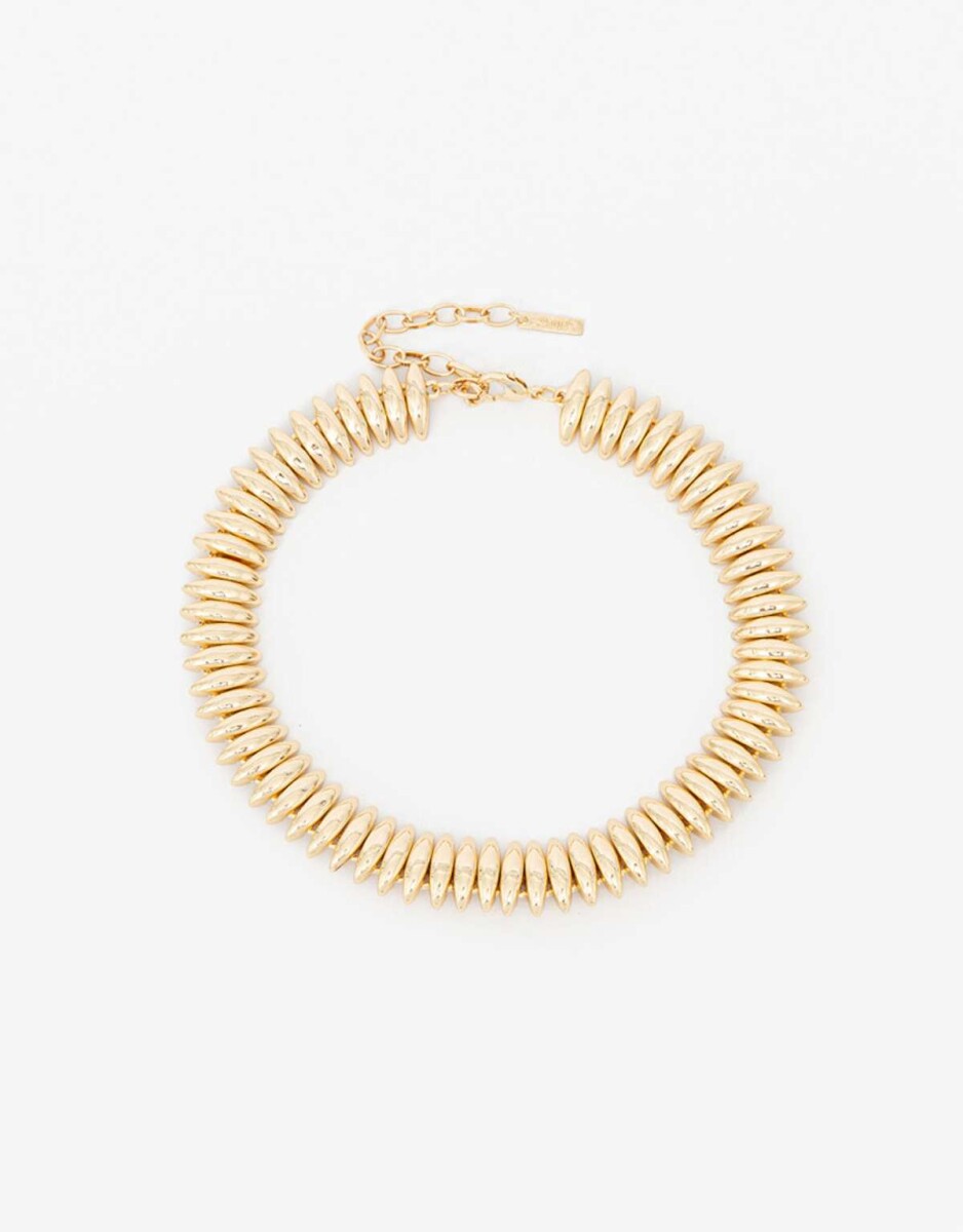 Collar Corto Metal Gotas - Dorado 