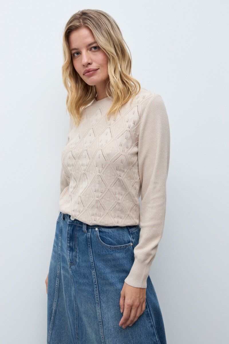 Sweater estructuras beige