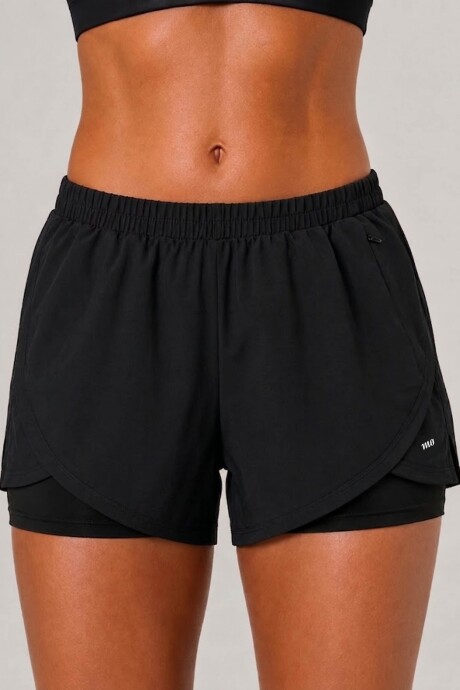 Short Fitness con Calza Negro