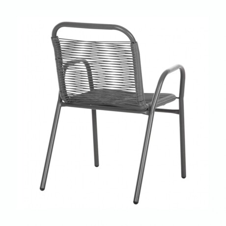 SILLA RATTAN SC-018R Silla De Jardín RUSTICO SC-018R Símil Rattan Estructura De Acero - Negro