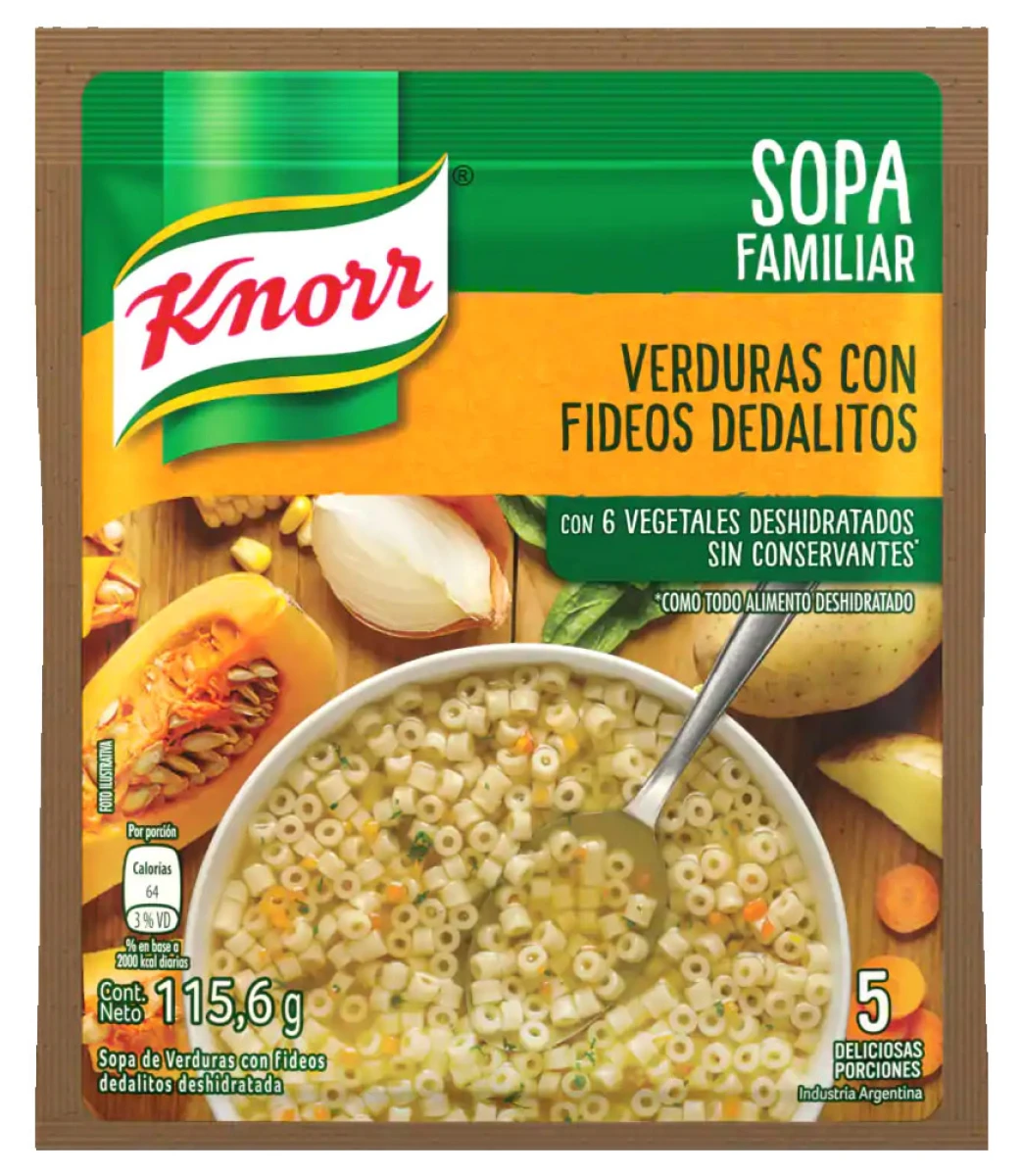 SOPA KNORR CASERA VERDURA C/DEDALITOS 