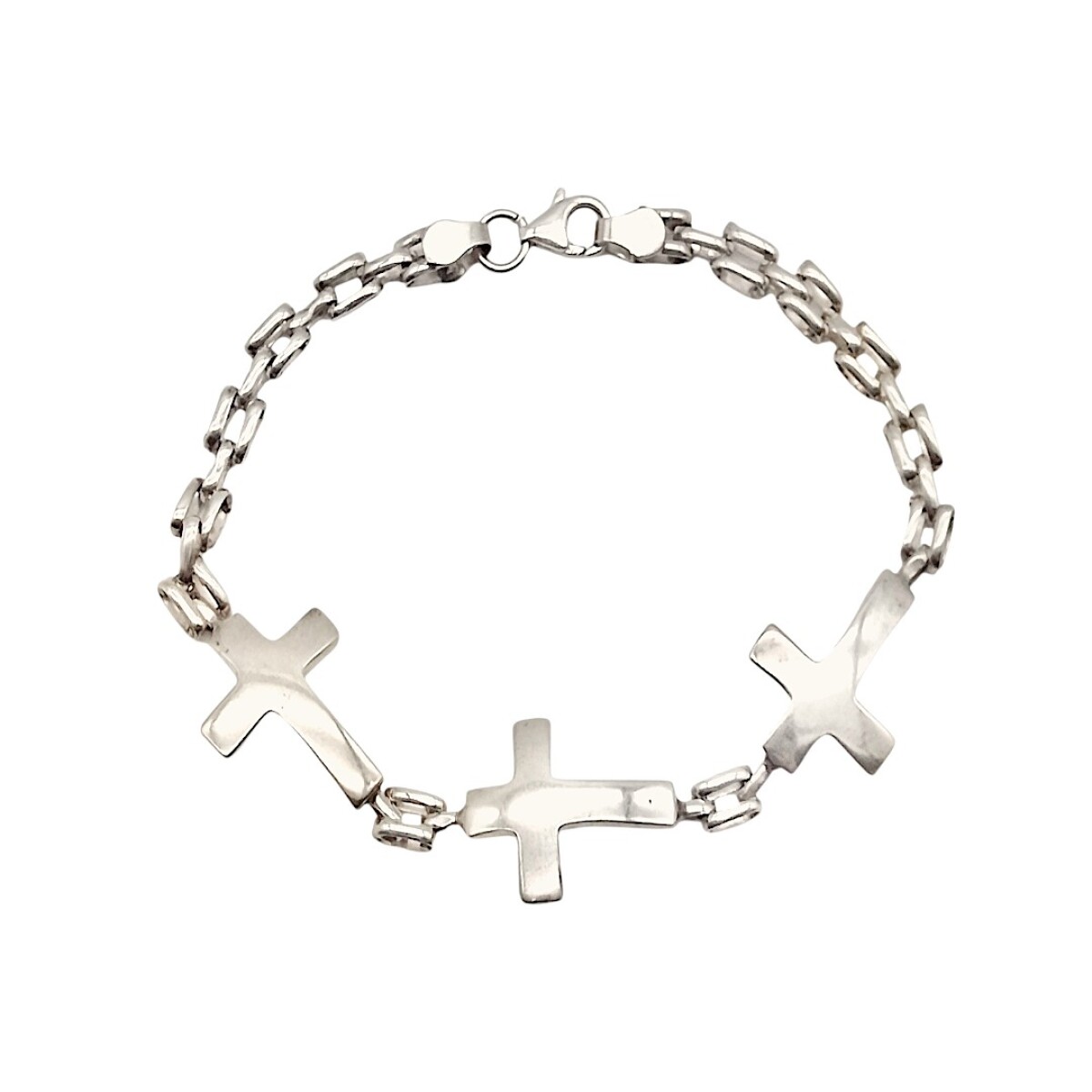 Pulsera Cruces-Plata 925-Sin Piedra-PU3346 - sinpiedra 