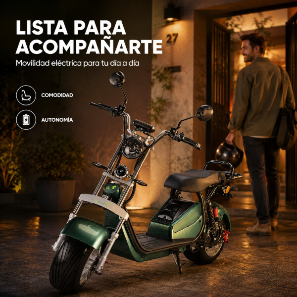 Moto Eléctrica GoGreen Adventure 2000W 20Ah R12 55km/h Verde