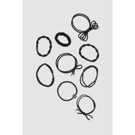 Set de 9 colitas de pelo shapes Negro