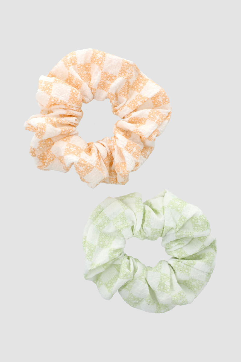 Pack x2 scrunchies flores - Variante unica 