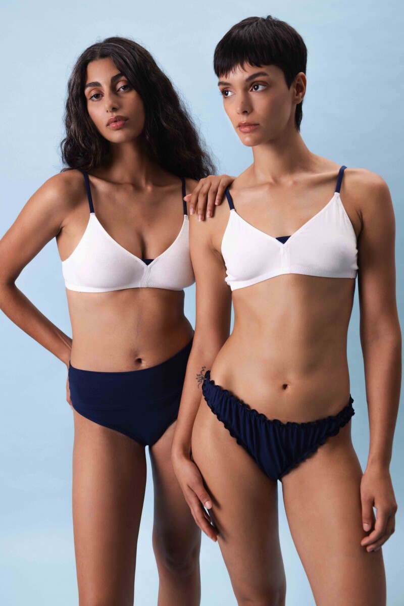 Vedetina Gracia – Algodón suave con faja en cintura, calce delicado Azul