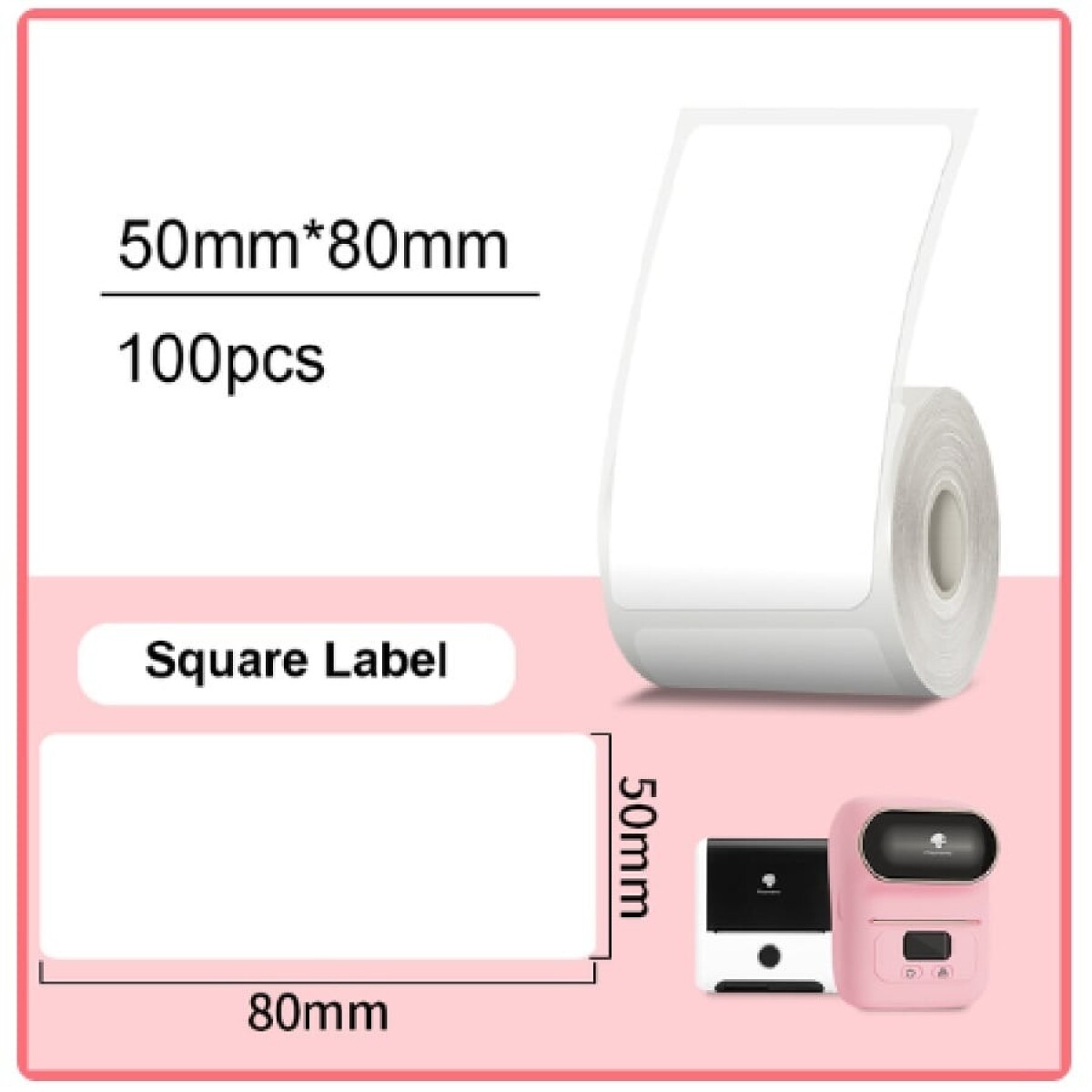 Etiqueta 50mm*80mm blanca impresora M110 100 uds. 