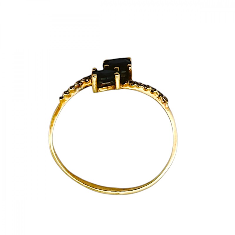 Anillo Toi ei Moi-Oro Bajo-Piedra Zafiro y Zirconia-AN8128 conpiedra