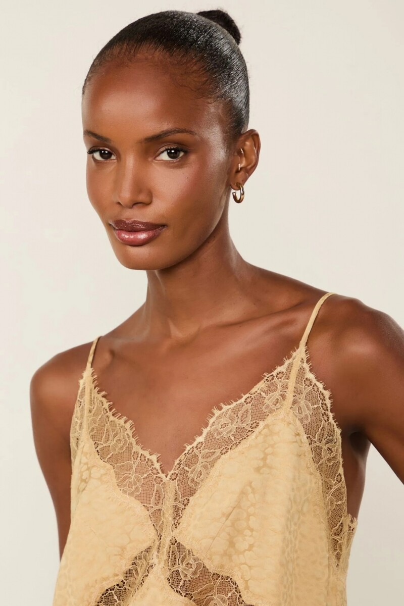 TOP ENCAJE JACQUARD Beige