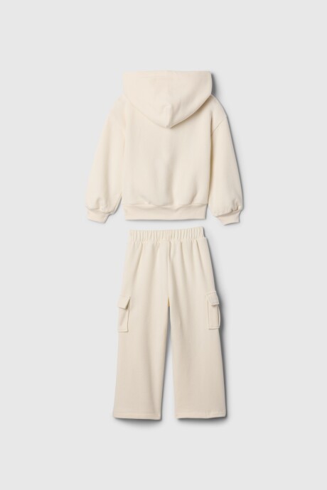 Set Canguro Y Pantalón Deportivo Toddler Niña Ivory Frost