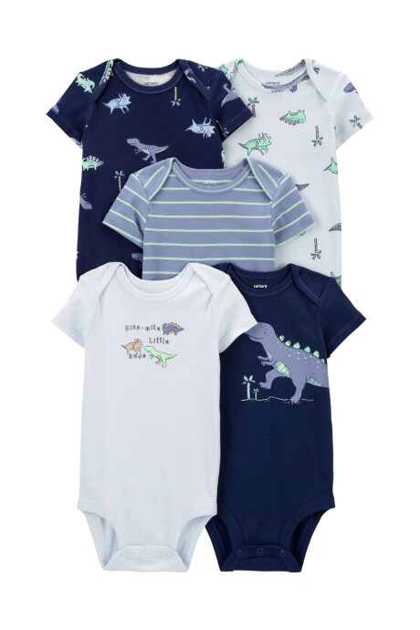 Pack cinco bodies de algodón, manga corta, diseño dinos Pack cinco bodies de algodón, manga corta, diseño dinos
