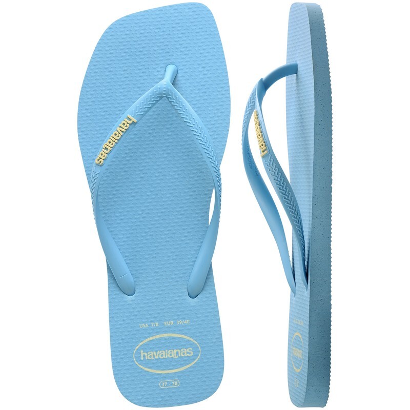 Ojotas Havaianas Slim Square Logo Pop Pp Azul
