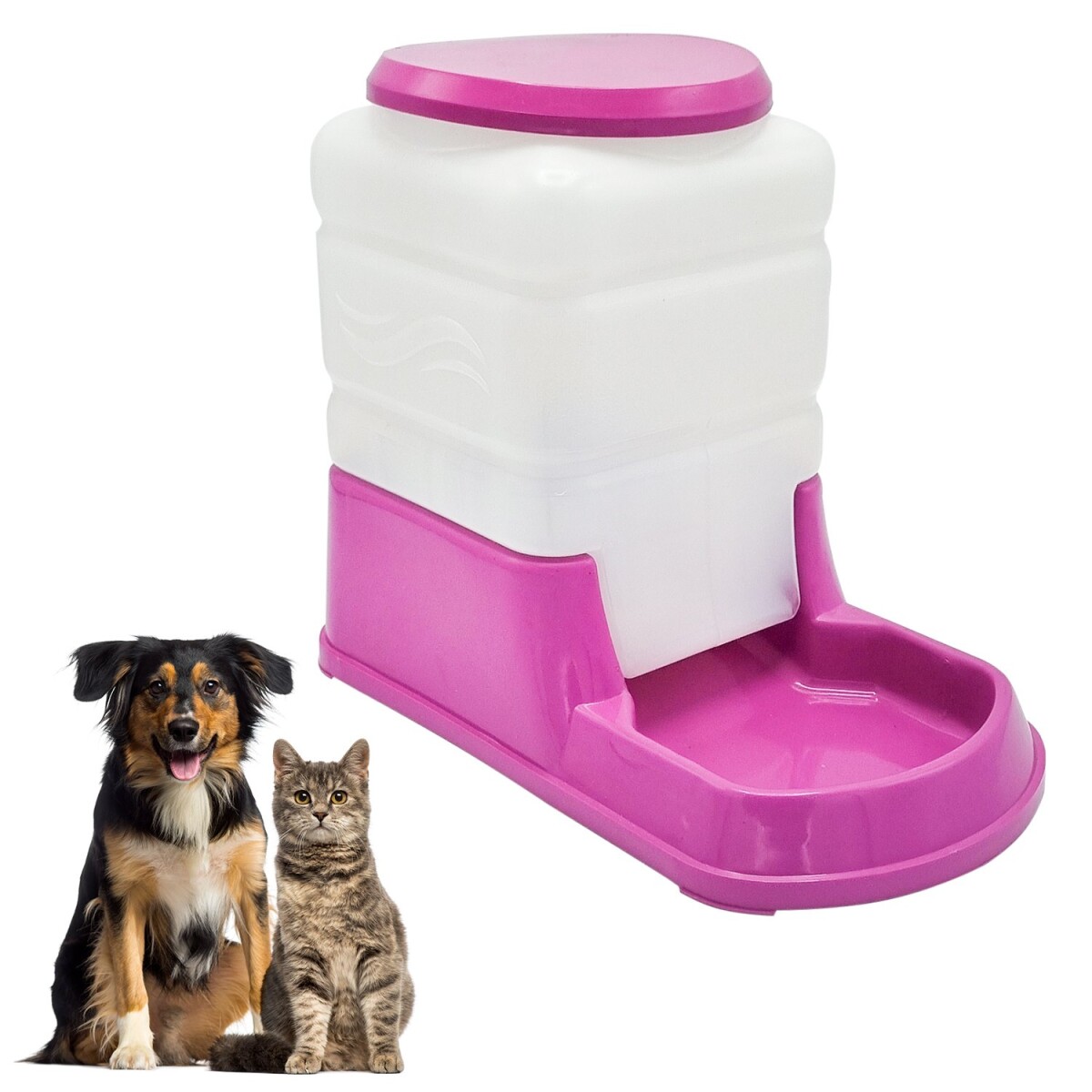 Bebedero Dispensador De Agua Mascotas Perro Gato Plato 3L - Variante Color Rosa 