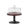 Plato torta madera campana de vidrio 25.5x27.5 cm Plato torta madera campana de vidrio 25.5x27.5 cm