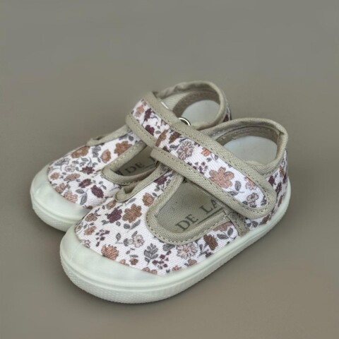 Guillermina De Lona Canvas Baby Lisas Del 16 Al 21 Floral Beige