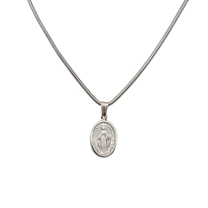 Dije Medalla Virgen Milagrosa-Plata 925 Inflada-Sin piedra-CP3024 sinpiedra