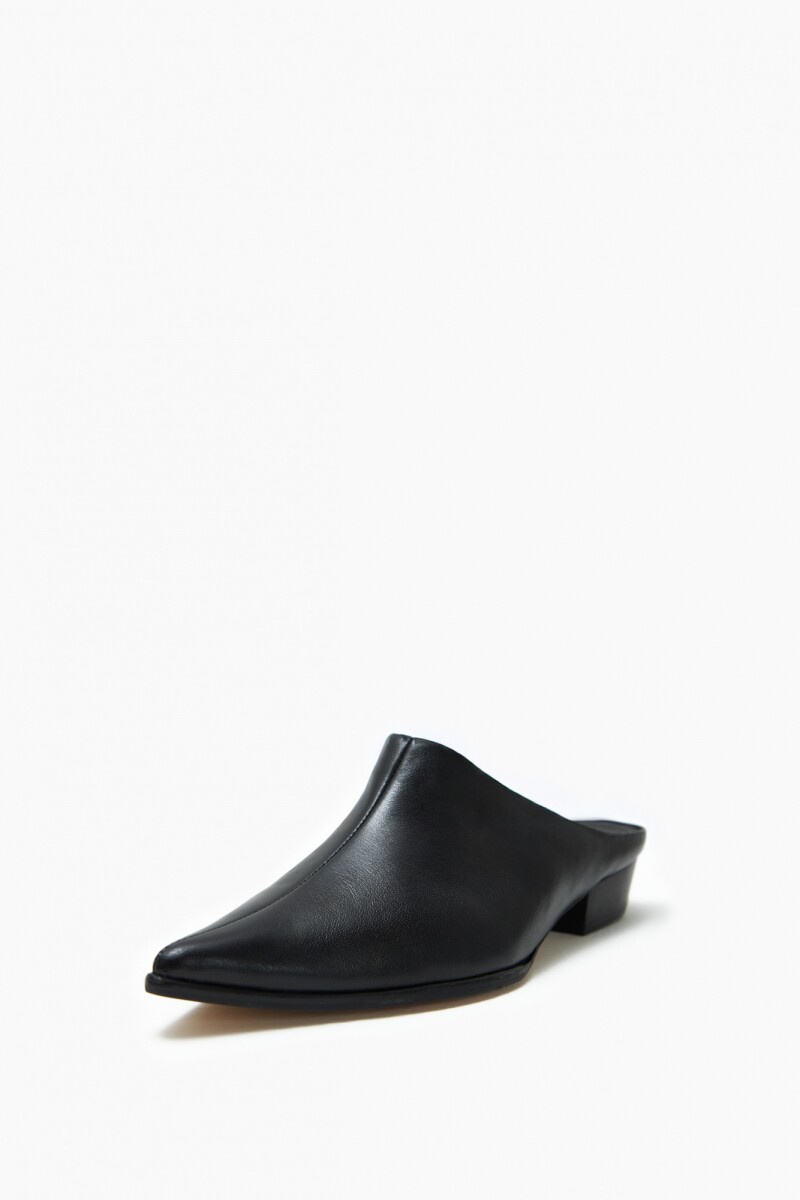 Zueco Iris de cuero negro