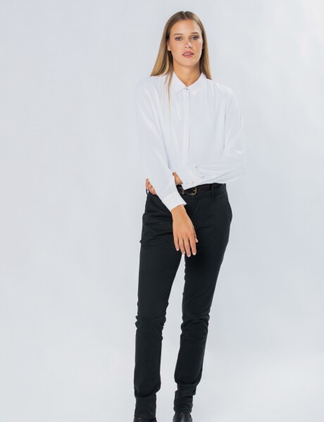 PANTALÓN DE GABARDINA SKINNY NEGRO