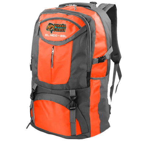 Mochila Camping El Nido 65 L + Riñonera Trekking Naranja