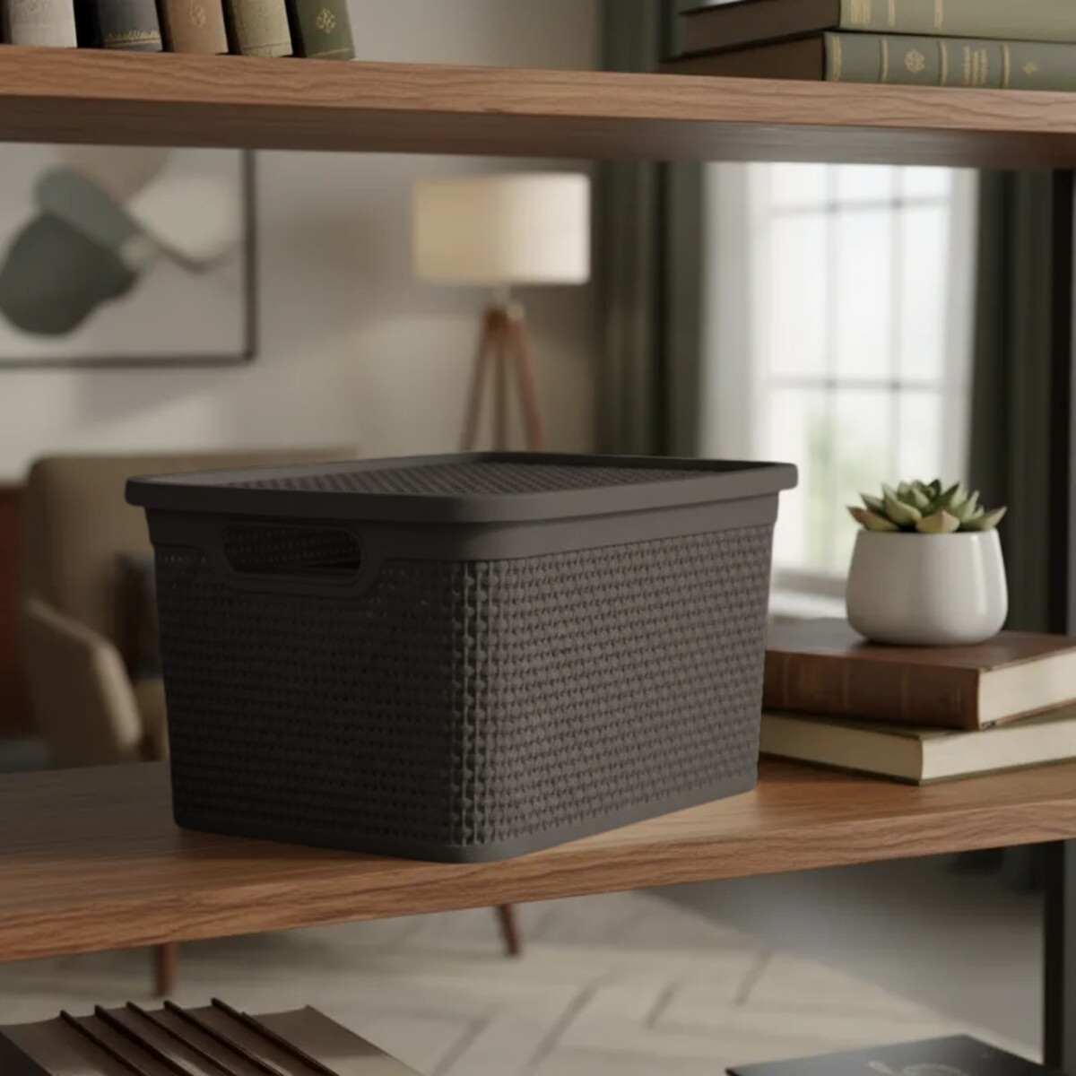 Caja simil ratán 15 lts - CHOCOLATE 