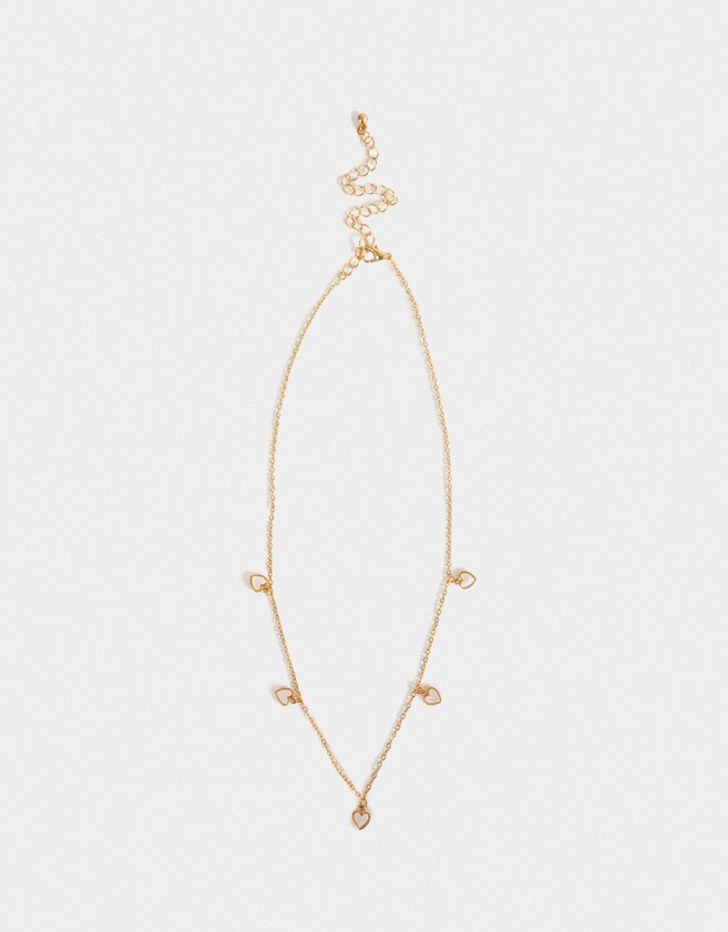 Collares Cortos Corazón Collar Corto Multi Dije Corazón - Dorado