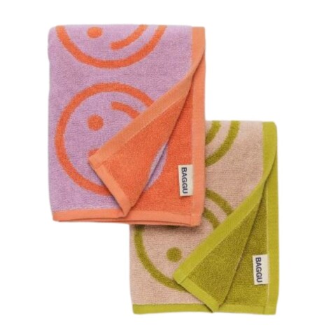 Toalla de Manos Set x2 un. 100% algodón orgánico 76x51cm Happy Lilac Ochre