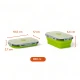 Set X4 Taper Contenedor Silicona Plegables Tapa Plastico Hermetica Verde