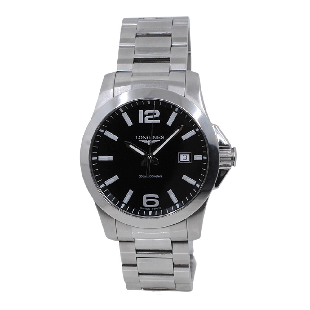 Longines Conquest esfera negra cuarzo 41 mm con caja y garantia Longines Conquest esfera negra cuarzo 41 mm con caja y garantia