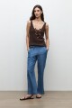 Pantalon recto Lyocell jean medio