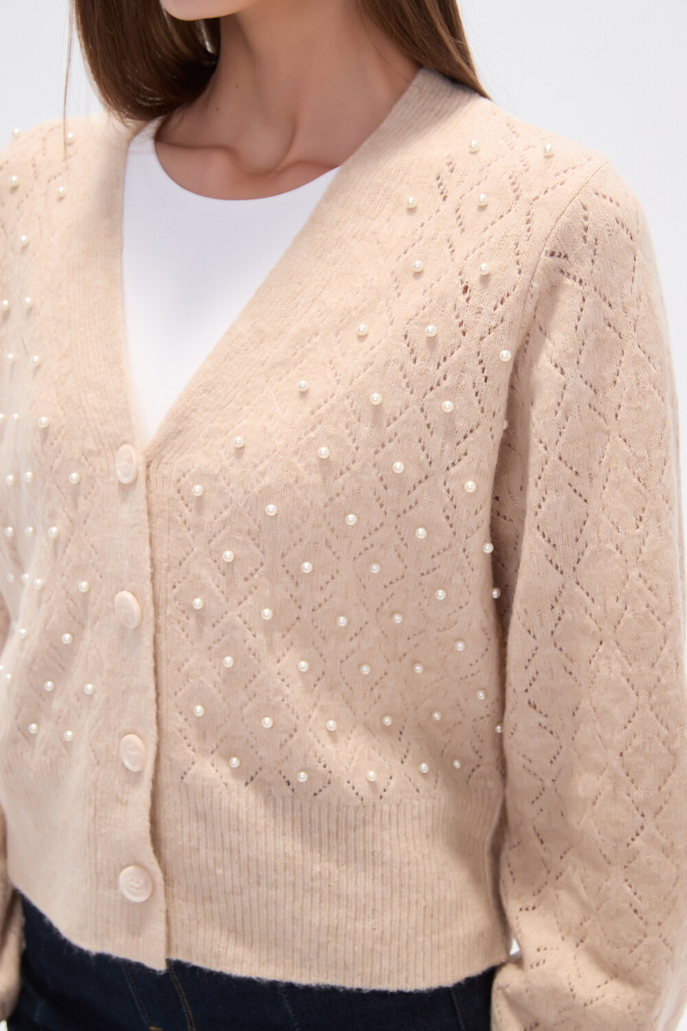 Cardigan Resun Beige Melange