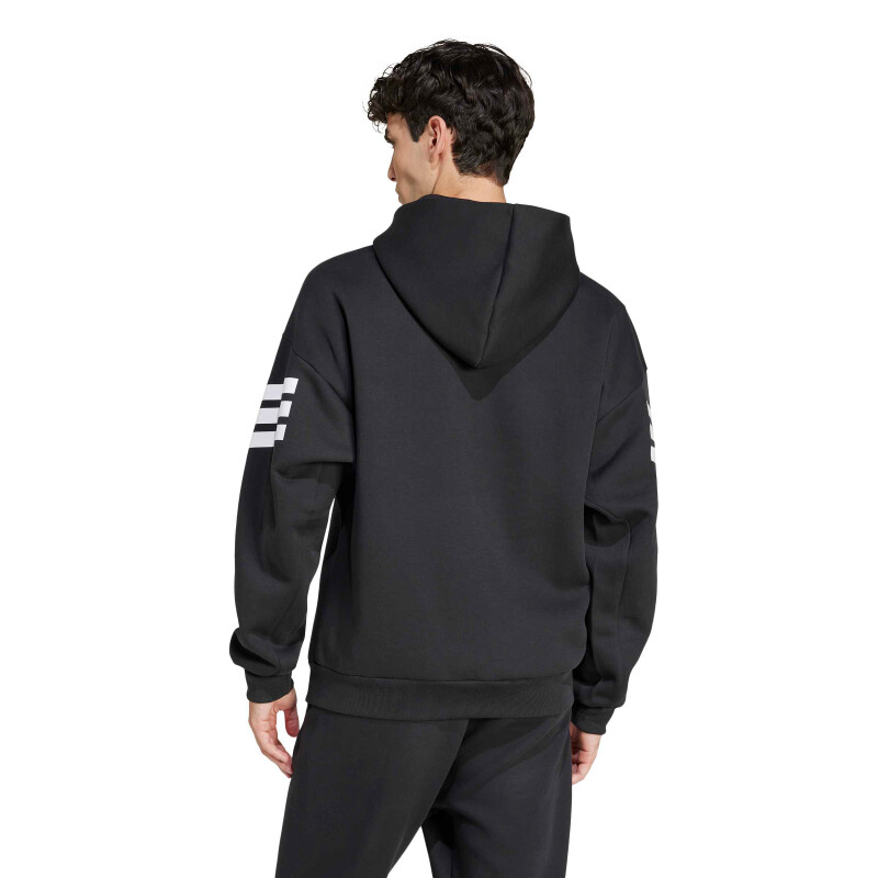 Campera de Hombre Adidas Future Icons 3 Franjas Cierre Frontal Negro