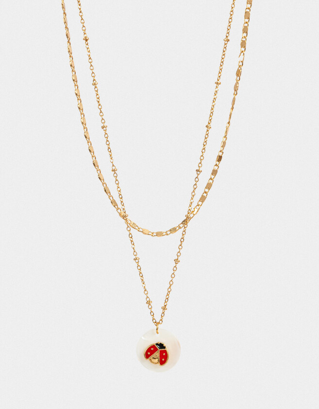 Collares Cortos Collar Corto Bañado En Oro - Dorado