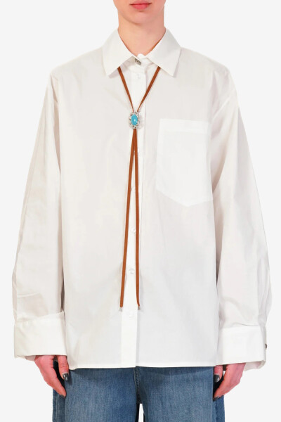 Camisa con collar Blanco