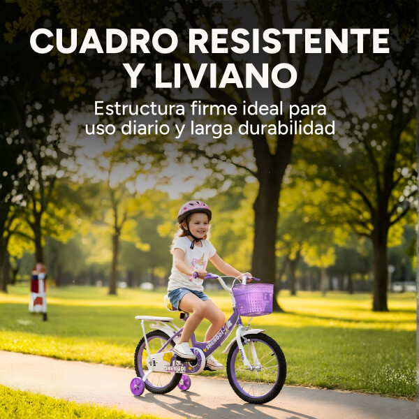 Bicicleta infantil Shengdi Rodado 16 Canasto Parrilla Hadas Violeta 1