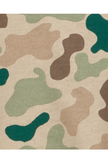 Set dos piezas de algodón, short y buzo diseño camuflado Sin color